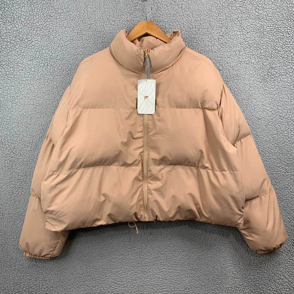 NWT FABLETICS Wander Cropped Puffer Jacket Women's Size 2XL Peachy Pink $99 MSRP